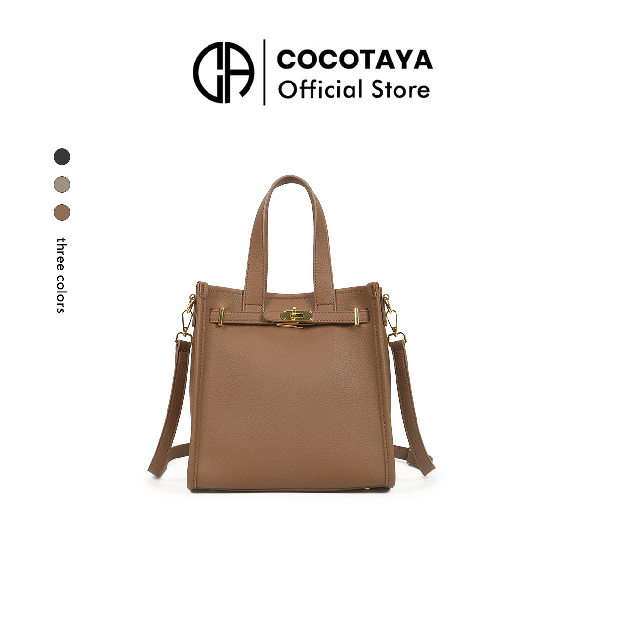 COCOTAYA新品首发小众复古pu皮手提包时尚百搭通勤女斜挎包
