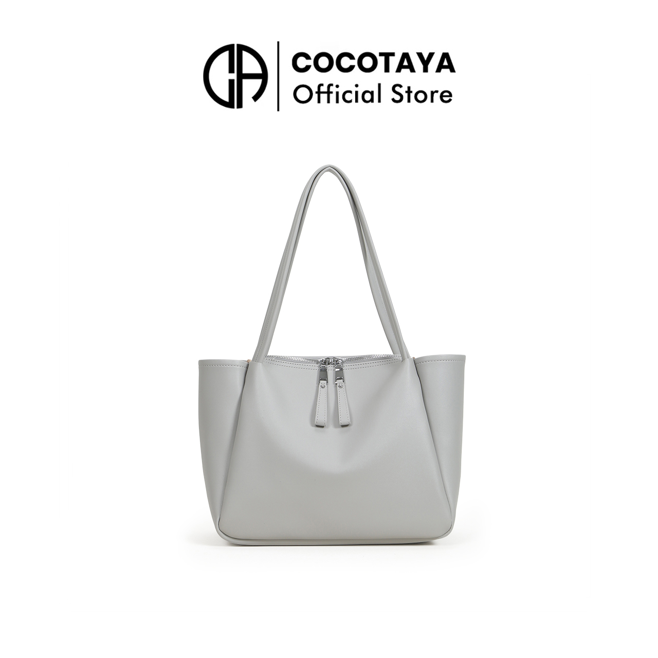 COCOTAYA新品首发简约百搭大容量托特包通勤可手提亮面pu女士腋下包