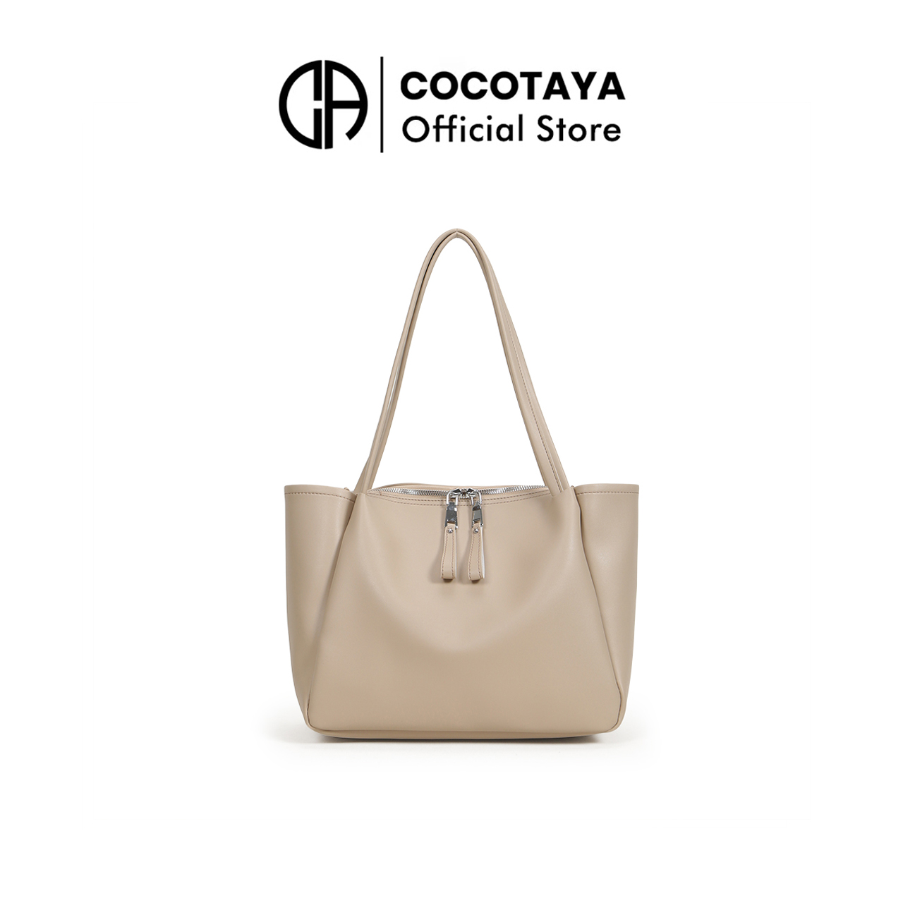 COCOTAYA新品首发简约百搭大容量托特包通勤可手提亮面pu女士腋下包