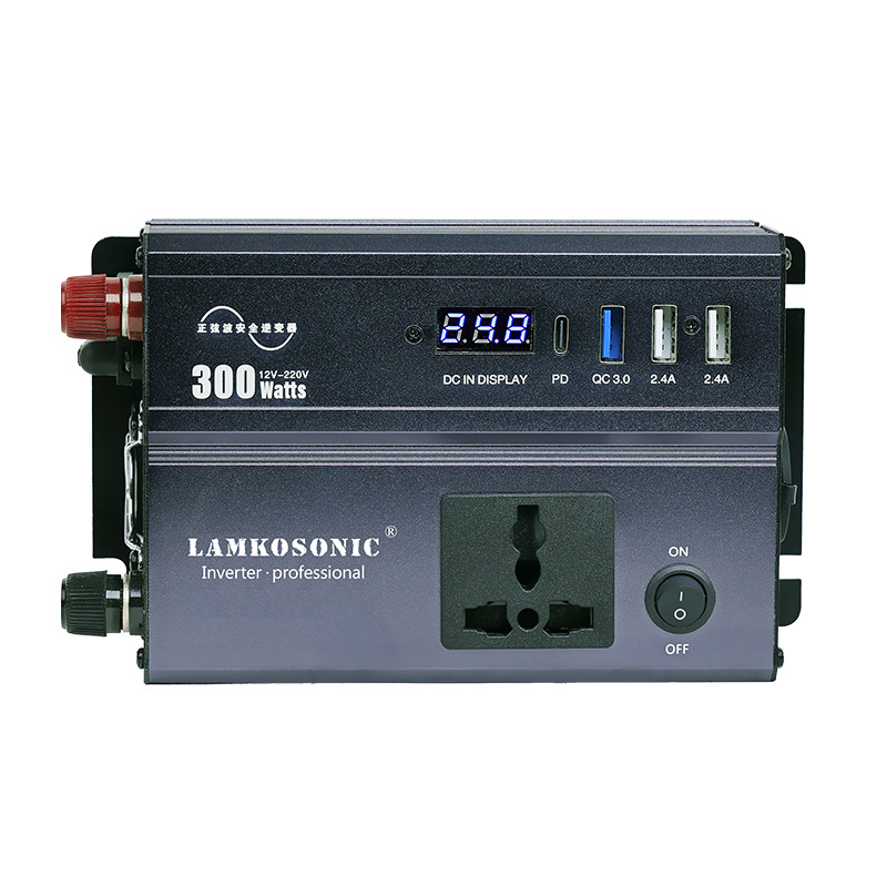 Pure sine wave 300W,24V to 110/220V car inverter stall camping outdoor power supply