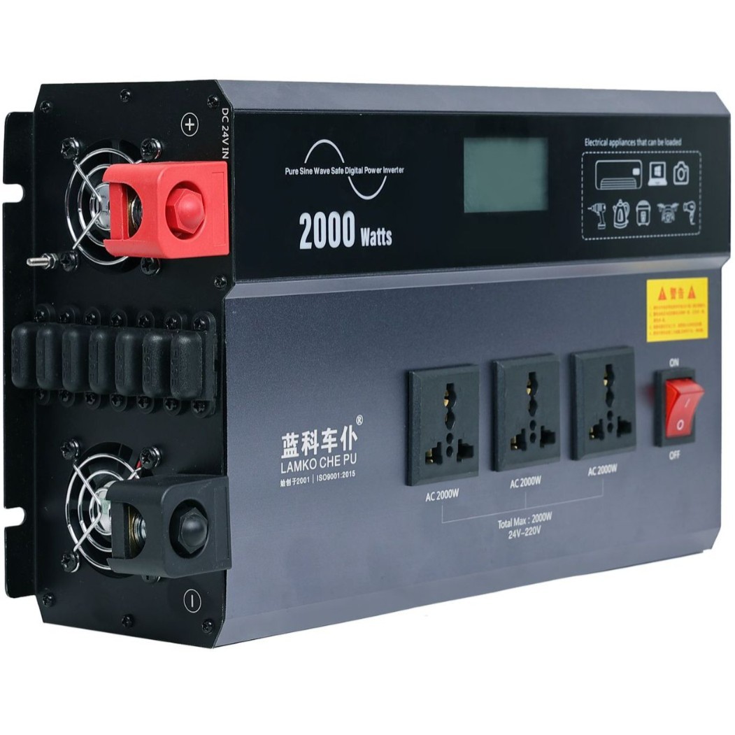 跨境2000W车载逆变器12V转110/220V欧规插电源转换器双usb手机快充