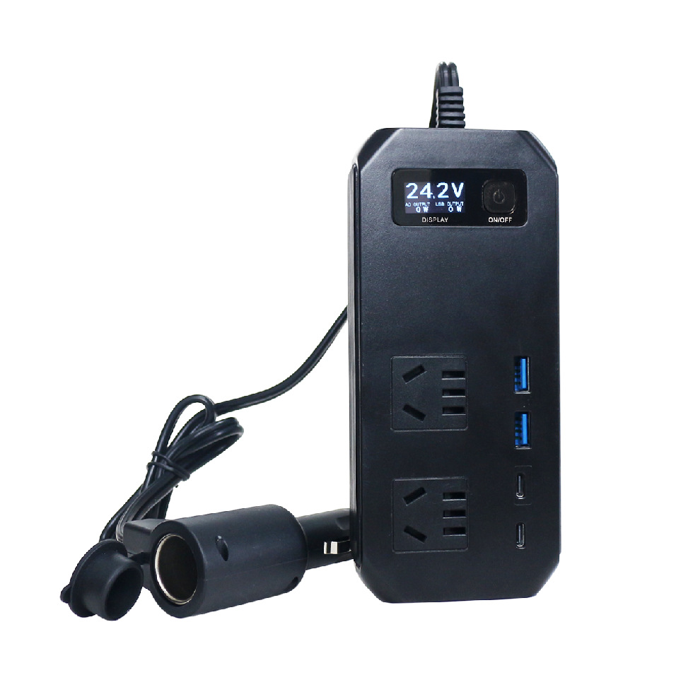 车载逆变器转换器插头24v转110/220V电源插座点烟器汽车快充逆变器