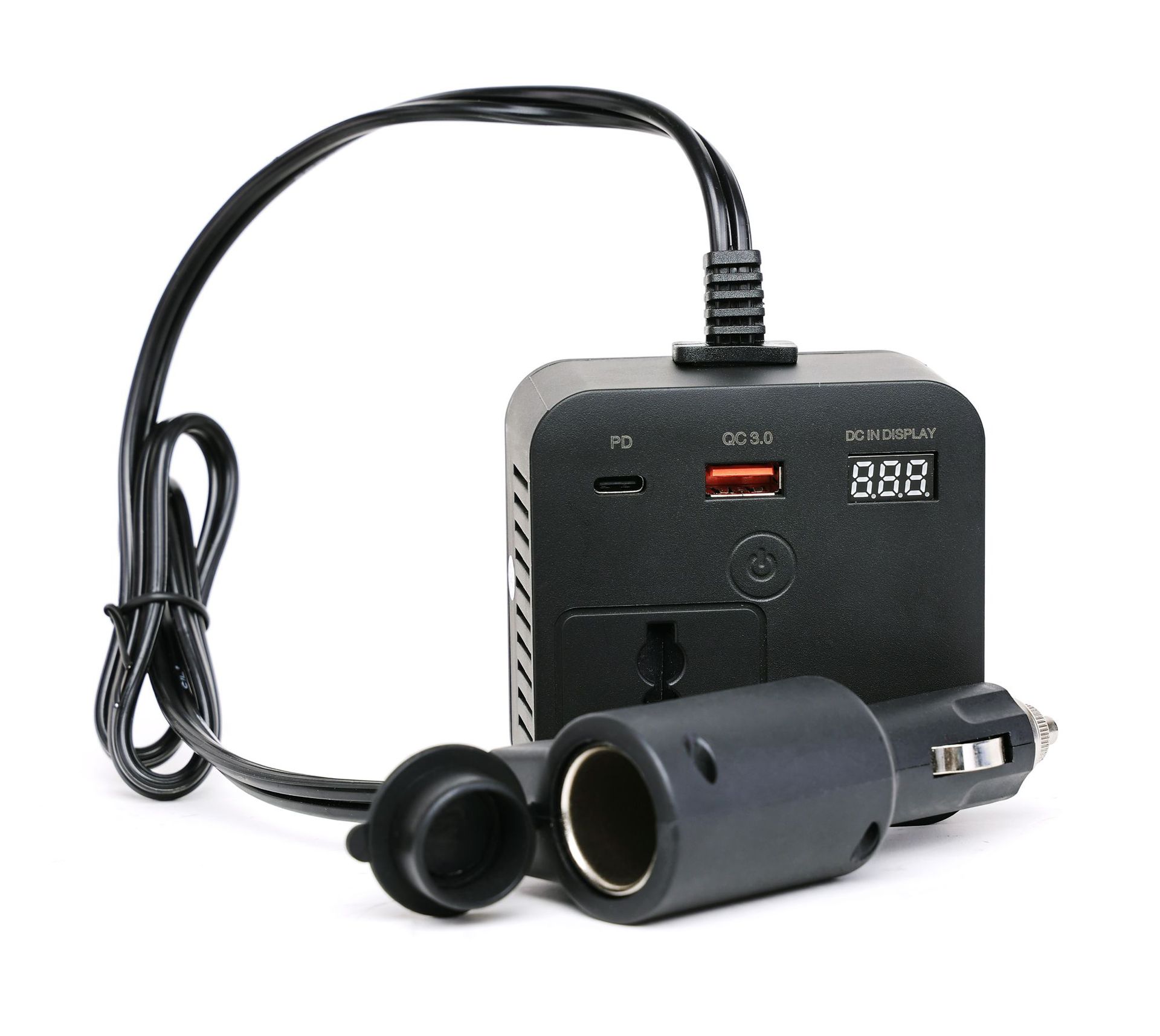 蓝科车仆车载逆变器12-24V转220V全新150W QC3.0快充魔方插座批发