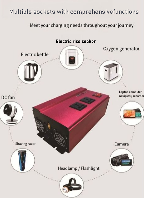 Чистый синусоидальный инвертор для электромобиля 1000W/48V/60V конвертер 220V