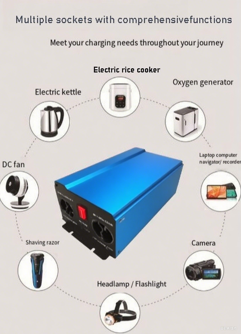 纯正弦波家储充电逆变器1000W/24V转220V转换器