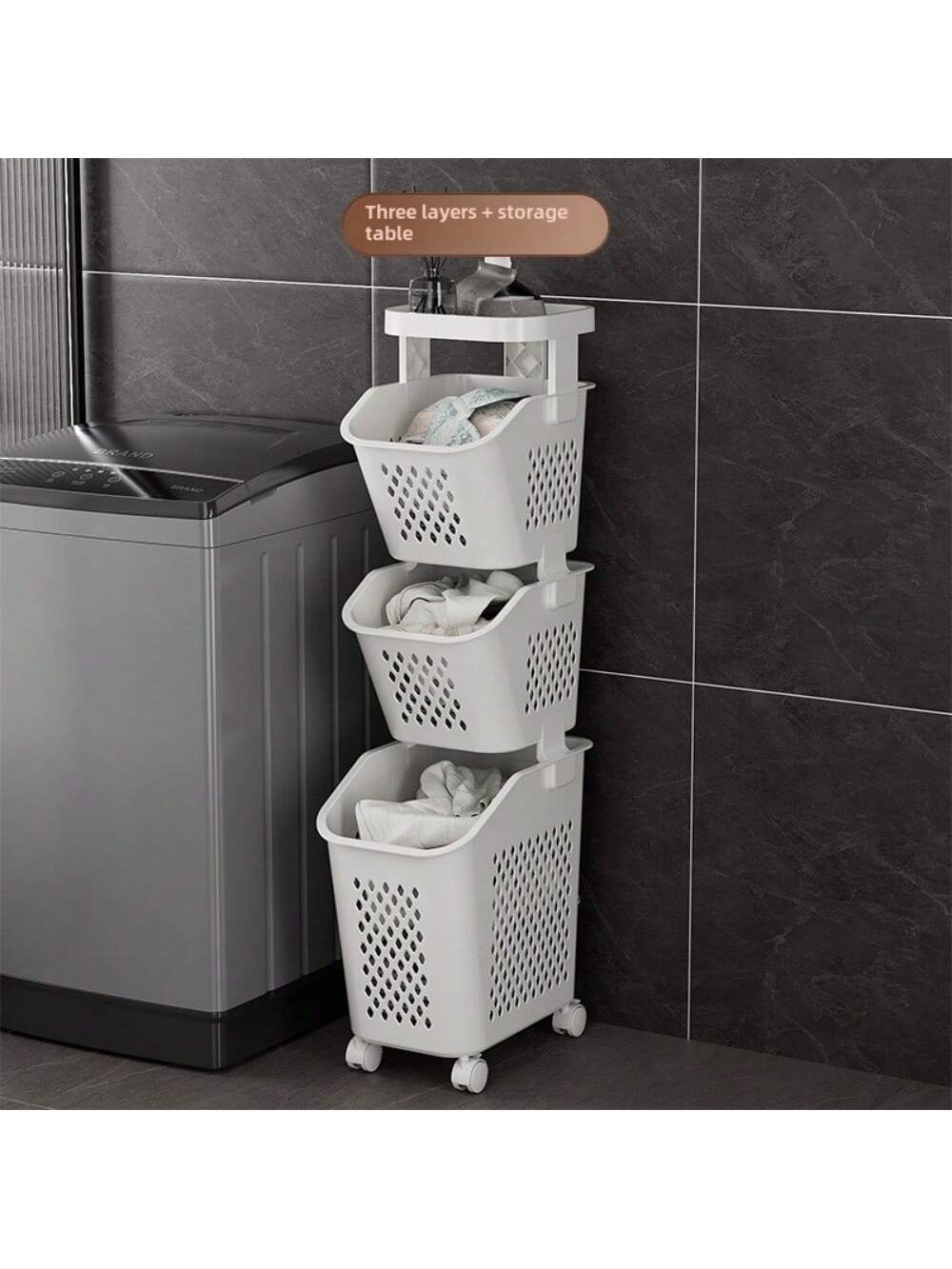 夹缝脏衣篓家用放脏衣服收纳筐卫生间浴室分区落地置物架窄