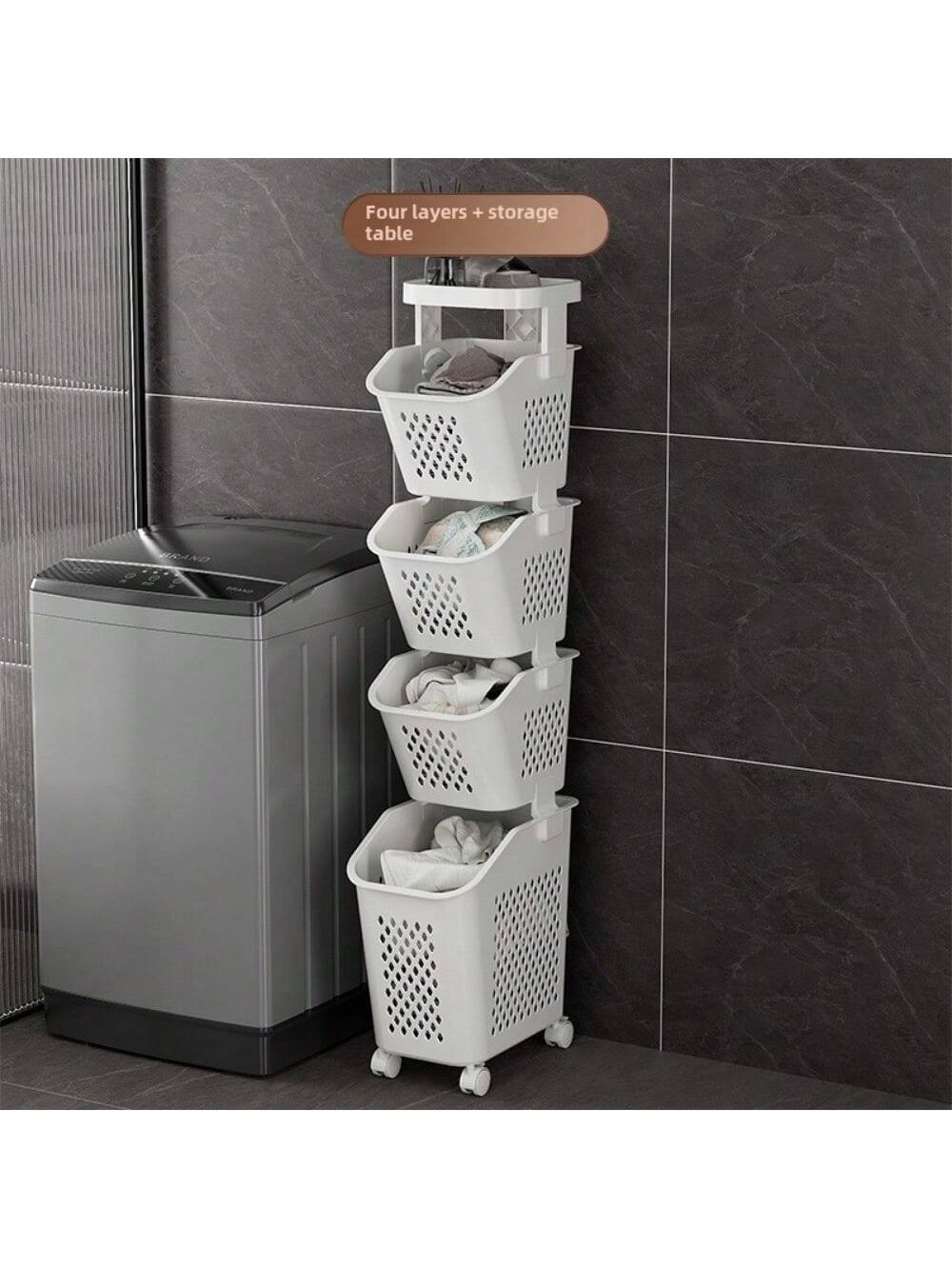 Slit dirty clothes basket household dirty clothes storage basket bathroom bathroom partition floor rack narrow