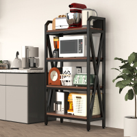 56.30'' Bakers Rack Storage shelves 4-Level metal and wooden kitchen shelves,Kitchen Organizers and Storage, for Garage, Pantry, Bathroom, Closet, 27.60''Length