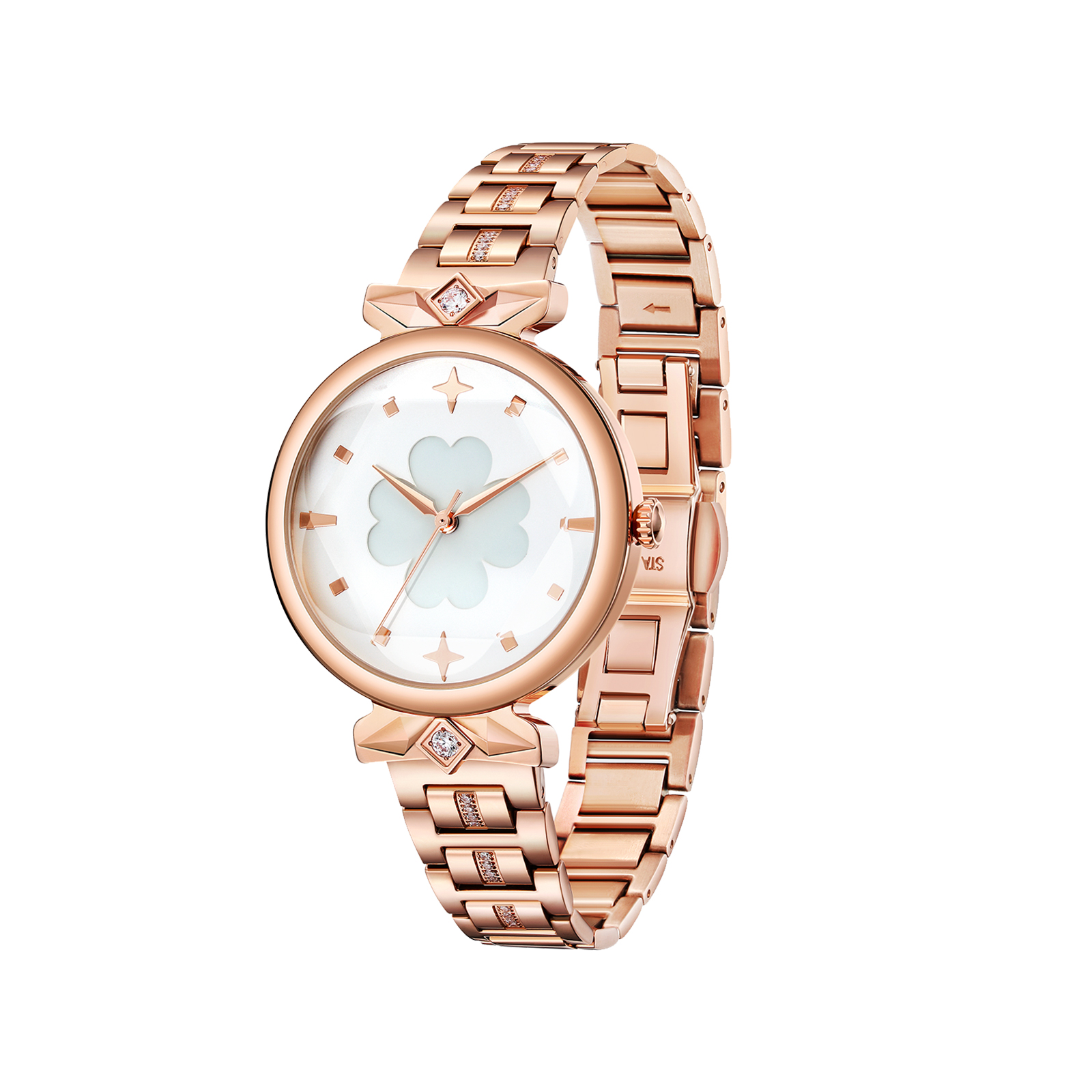 石英机芯女表精钢表带