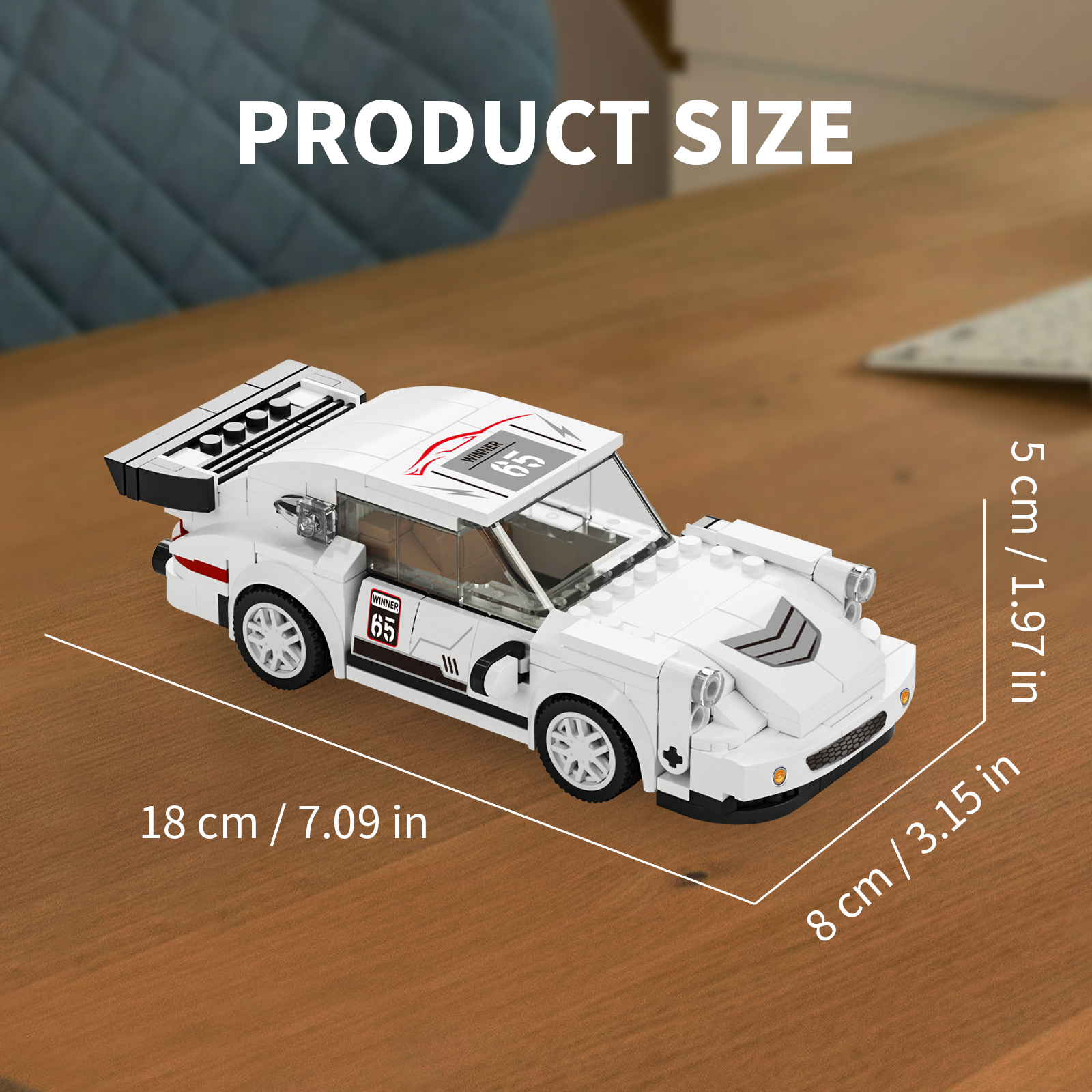 赛车积木套装1:18 400+PCS赛车模型赛车挑战男孩礼物，适合儿童、朋友和成人