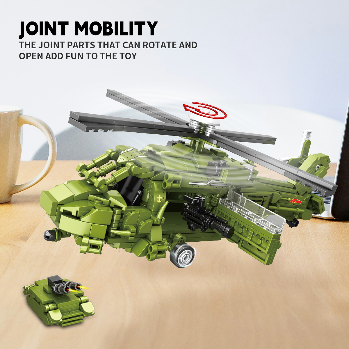 军用模型积木700+pcs小颗粒组装解压玩具军迷收藏玩具礼物