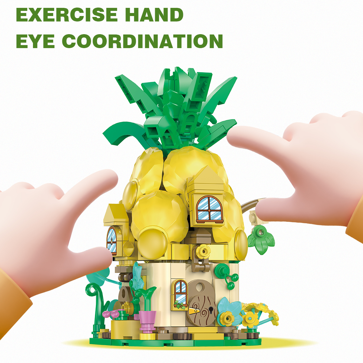 果木屋积木套装小颗粒拼装模型桌面精致小摆件