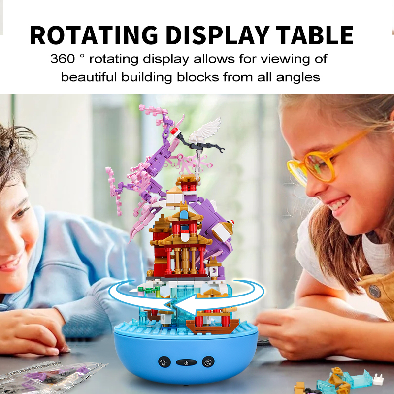 小颗粒蓝牙音乐盒积木套装，可发光可连接手机蓝牙，生日情人节礼物家居装饰摆件