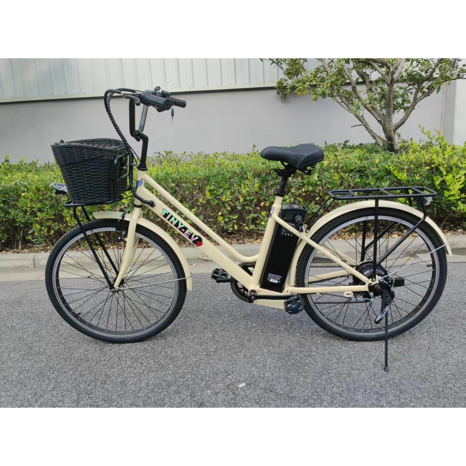 TINY-EV city commuter electric bicycle: front basket rear shelf daily portable motorcycle
