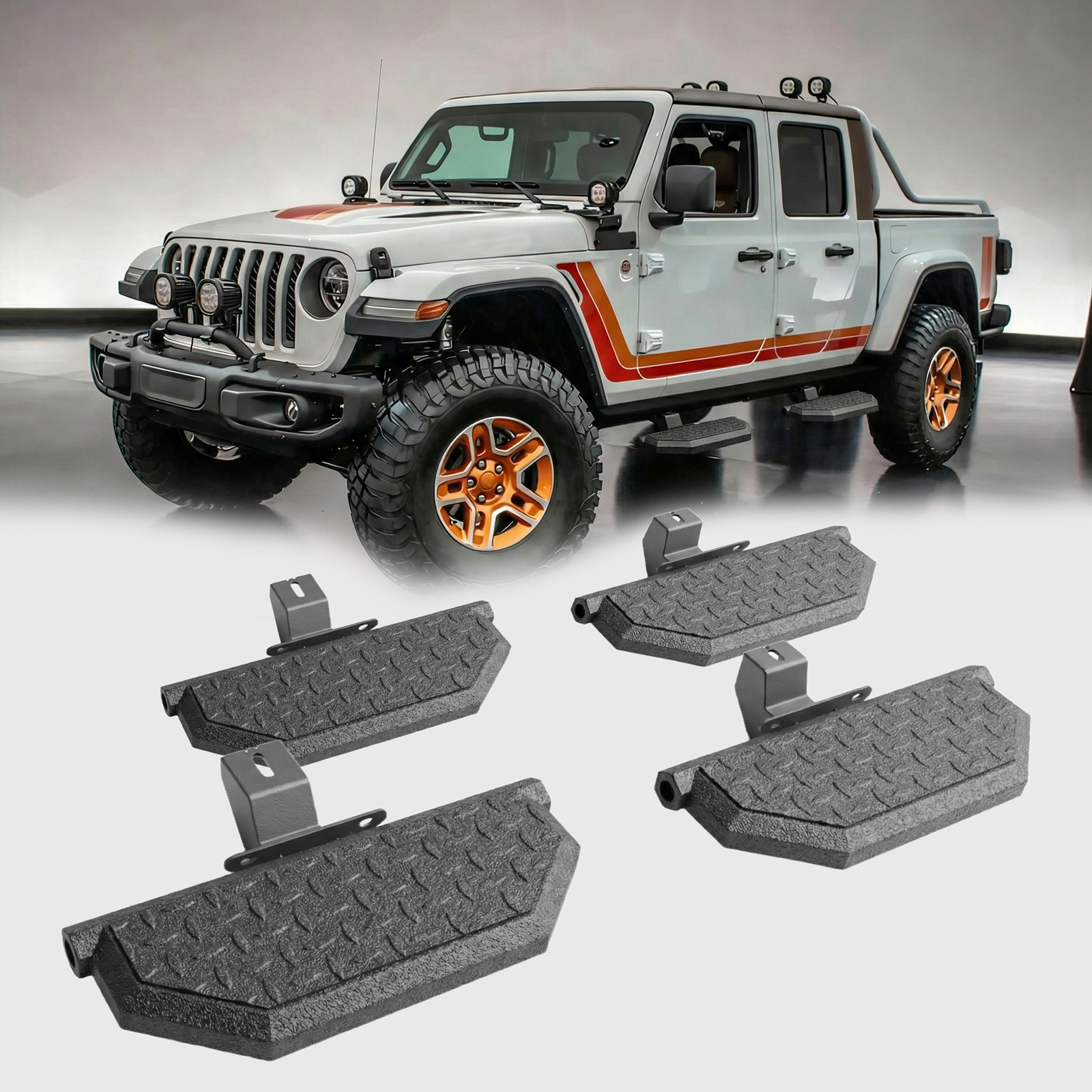 2018-2025種類のjeep wrangler jl/20-26種類のjeep gladiator jt四門車に適用されるサイドペダル/ペダル/衝突防止レバー