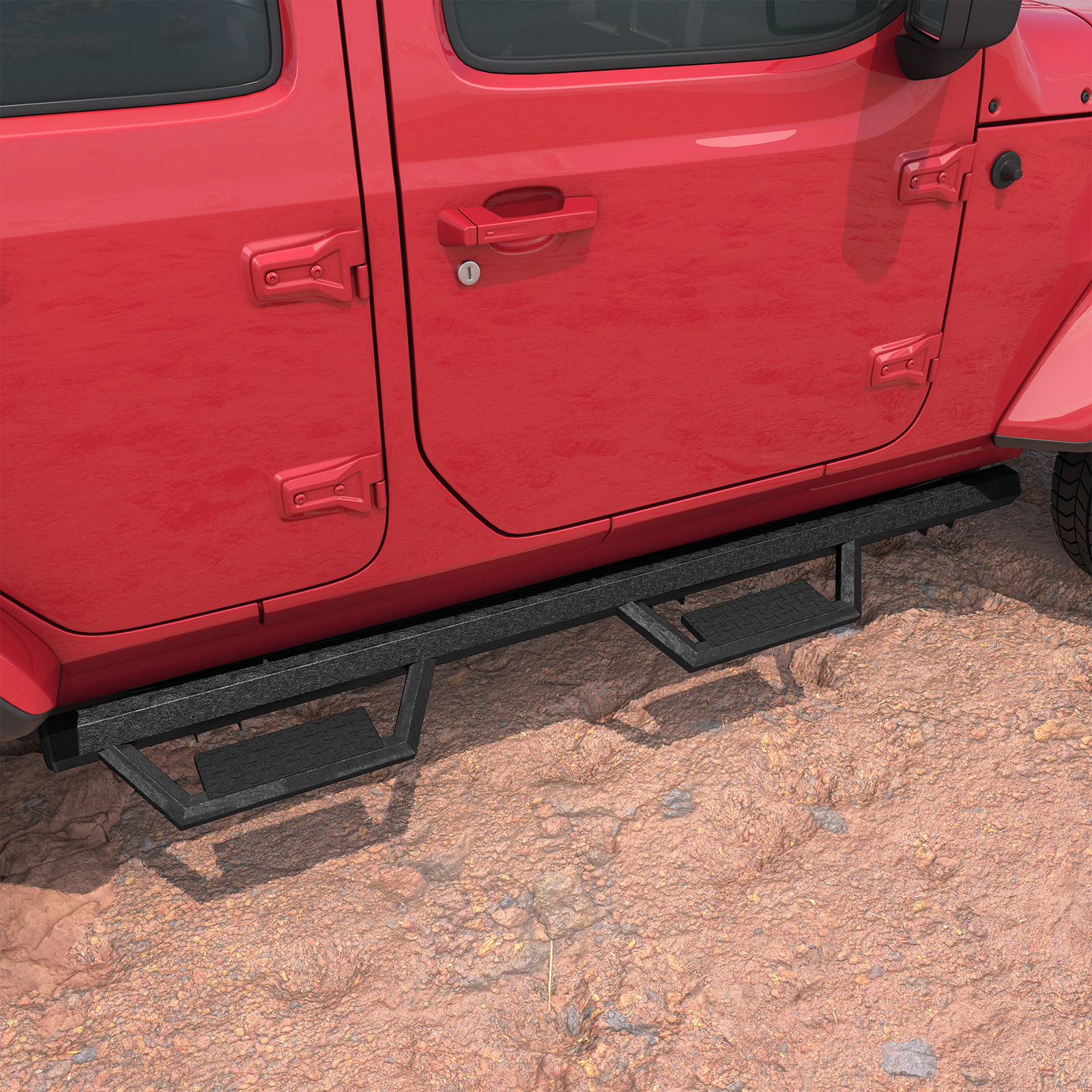 07-18種類のjeep wrangler jkに適用される2本の大型鋼製ペダル/サイドペダル/ペダル/衝突防止レバー