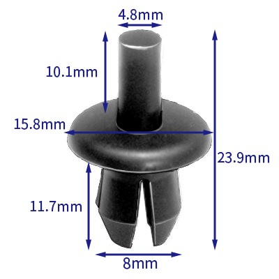 汽车卡扣紧固件(100个/包) 大众:16186729901C;N03854901;161867299;N90112202；宝马:51471916670;大宇:94530507;奔驰:A0009902992;欧宝:1104882;1104880;菲亚特:51751429;宝马：51471916670