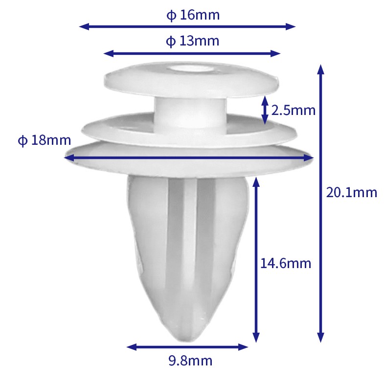 汽车卡扣紧固件(100个/包) Toyota:67771-35010;90467-10161;90467-09206; 90467-T0021; 90467-C0036; 62586-60010; 90467-W0005Mitsubishi:MR366958;MU000504;MU481245;General Motors (GM):94858299;Citroën:6822YA;6822LL;Mazda:GE4T-68-865A;Subaru:909130115;Suzuki:09409-10312; (Automotive Clip Fastener)