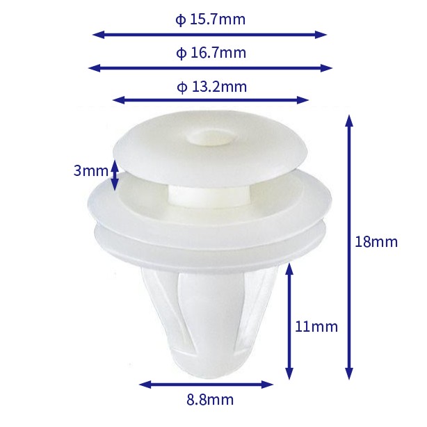 汽车卡扣紧固件(100个/包) Toyota:67771-06030;67771-30070;67771-32080;Mitsubishi: MB608410; Subaru: 94078FC010; 693005630; 94070GA010; 94070GA011; 94044TA010 (Automotive Clip Fastener)