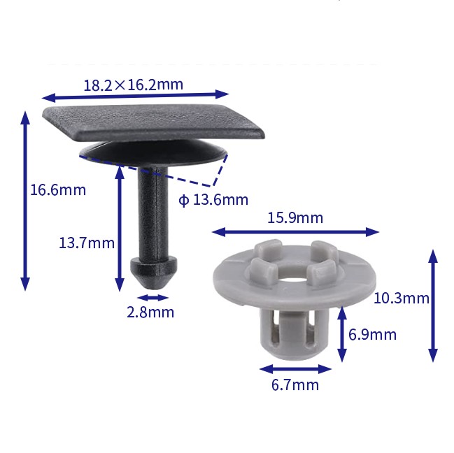 汽车卡扣紧固件(100个/包) 斯巴鲁:91486FL020+91486FL020