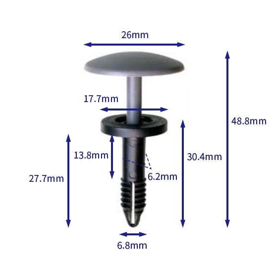 自動車バックル留め具 (100個/バッグ) 自動車バックル留め具