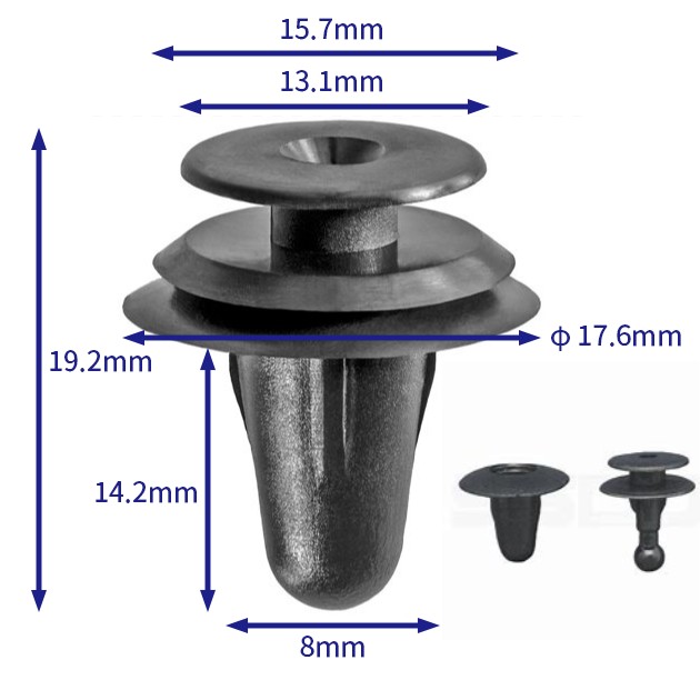 汽车卡扣紧固件(100个/包) 丰田:67771-01010B;67771-01010;67771-12010;五十铃:8-94226492-0;马自达:9927-40-825;三菱:MB750304;MB7503004;本田:90651-T3L-003