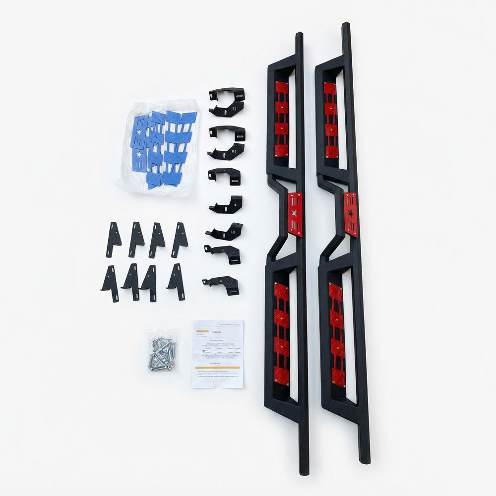 适用于 2020-2026 款 Jeep Gladiator JT 四门皮卡的双色 6 英寸侧踏板 