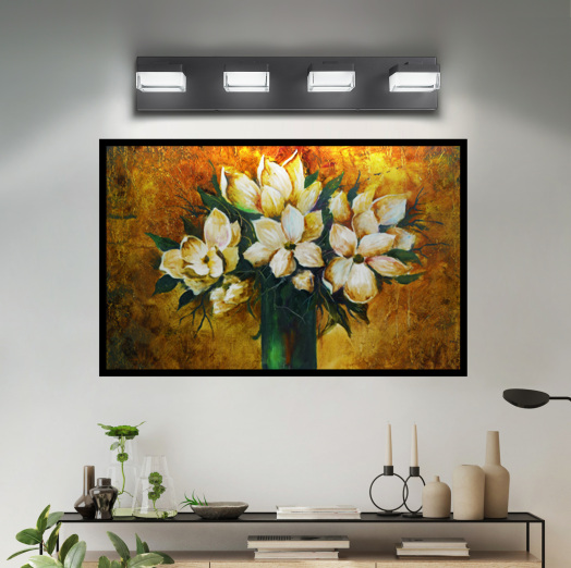 黑色浴室灯具4灯浴室梳妆台灯LED可调光哑光黑色梳妆台灯