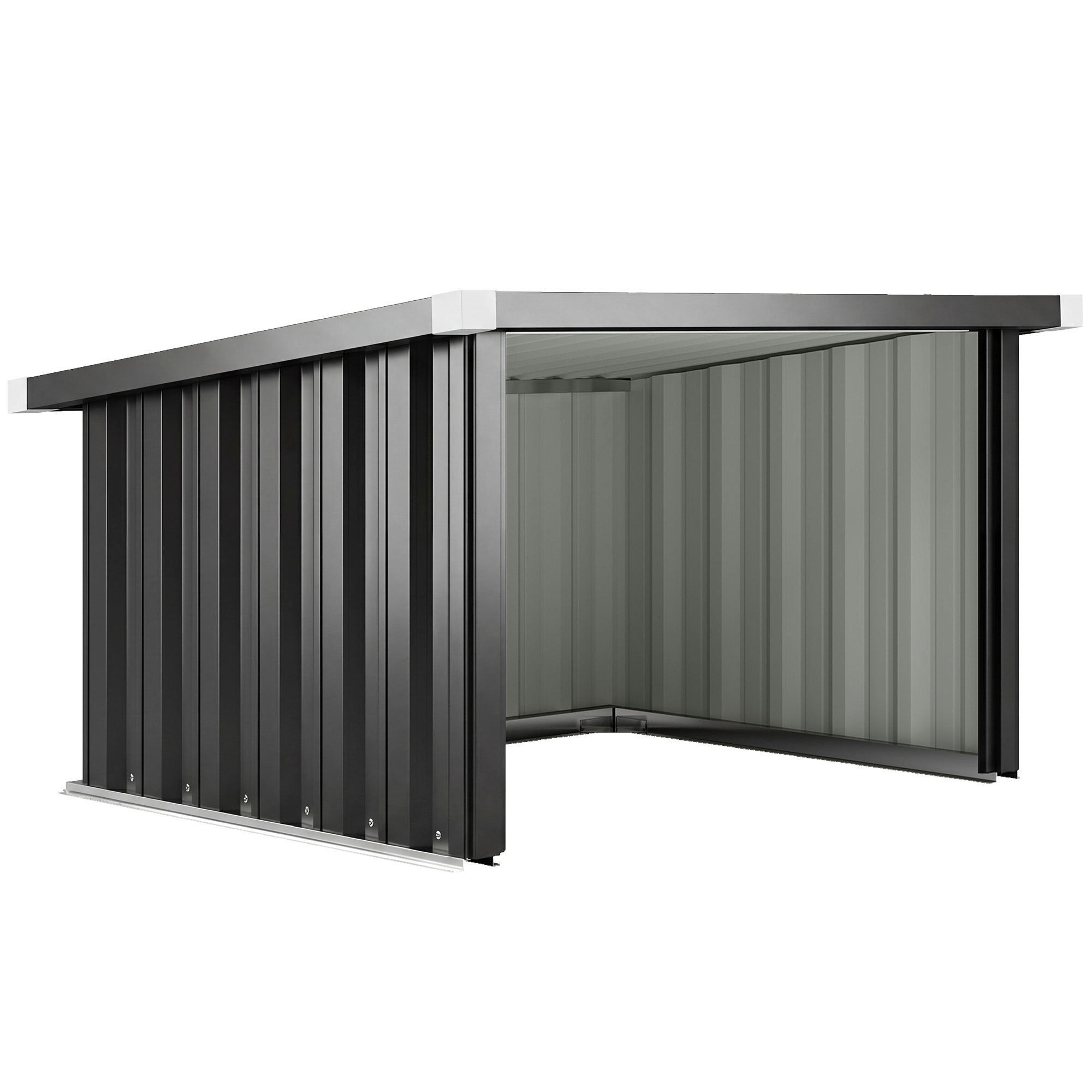 车库用钢制草坪机器人 108 x 86 x 62.5 厘米，带顶板防护边的镀锌钢制车库草坪机器人